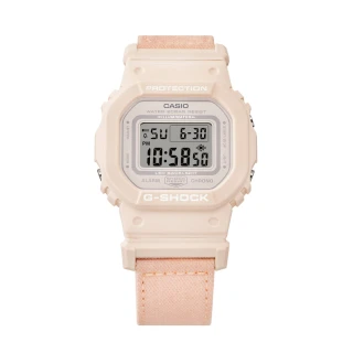 【CASIO 卡西歐】自然柔和環保意識方形腕錶  櫻花粉40.5MM(GMD-S5600CT-4)
