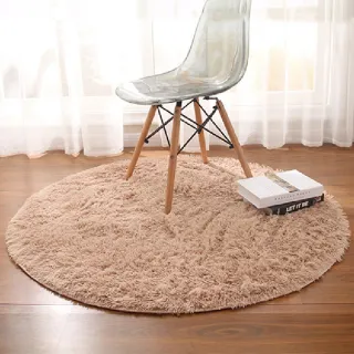 【簡約家具】日式超細柔絲絨毛地毯 直徑120公分(日式地毯 防滑地毯 加大地毯 客廳地毯)