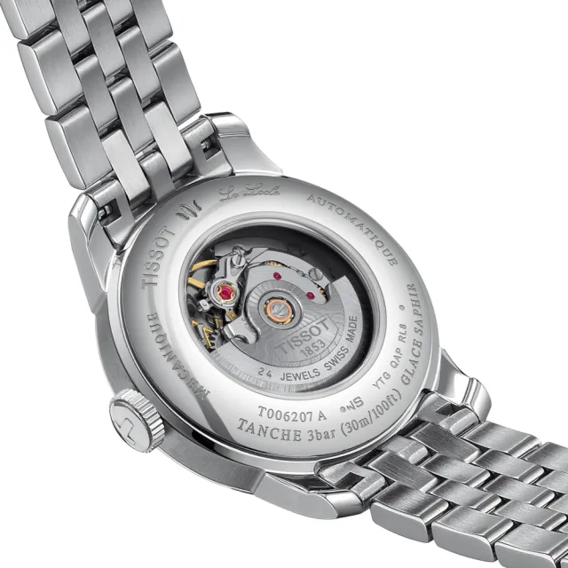 【TISSOT 天梭】LE LOCLE 力洛克 20周年鑽石自動機械錶 女錶 母親節 禮物(T0062071103601)