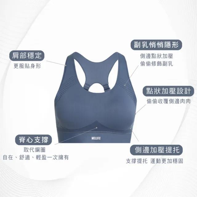 【Mollifix 瑪莉菲絲】零感智塑FREE SIZE運動內衣、瑜珈服、無鋼圈、開運內衣(米卡其)