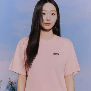 【National Geographic 國家地理】韓國 胸前矽膠立體LOGO 短袖 上衣 T恤 經典 穿搭(韓國代購 平輸品)