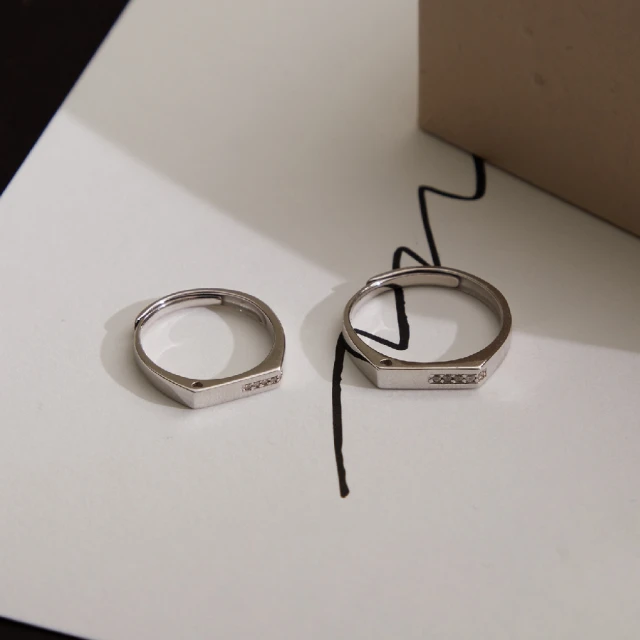 Tiffany&Co. 蒂芙尼 925純銀-簍空愛心造型戒指