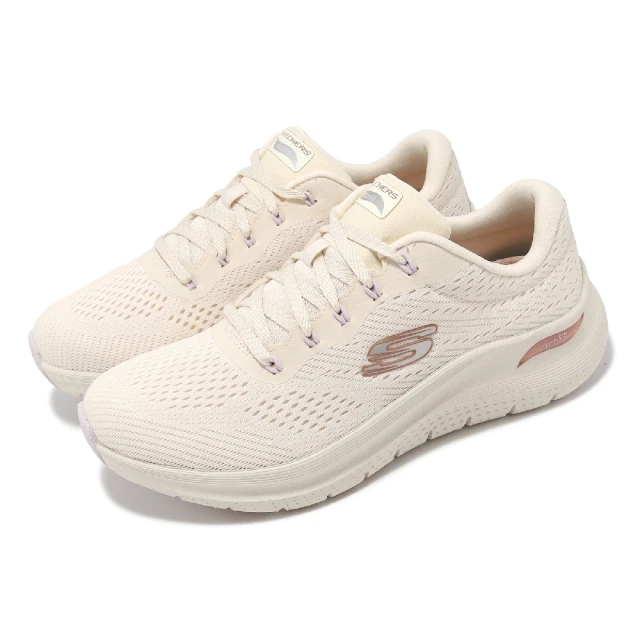 SKECHERSSKECHERS 休閒鞋 Arch Fit 2.0-Big League Wide 女鞋 米白 寬楦 避震 健走鞋(150051-WNTMT)