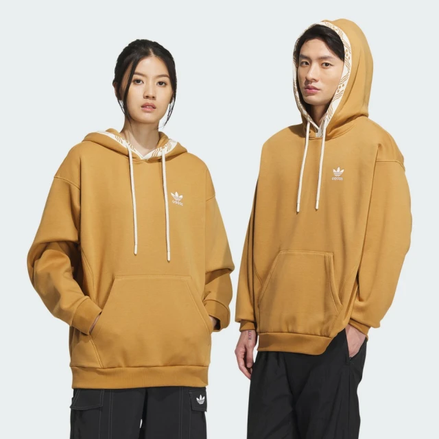 adidas 愛迪達 上衣 男款 女款 長袖上衣 帽T 運動 CNY 三葉草 亞規 NEW FT GFX HOOD 棕 IX4216