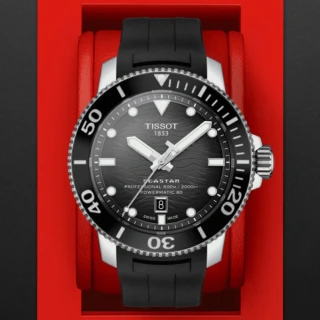 【TISSOT 天梭 官方授權】SEASTAR海洋之星 陶瓷錶圈 600米潛水機械腕錶 禮物推薦 畢業禮物(T1206071744100)
