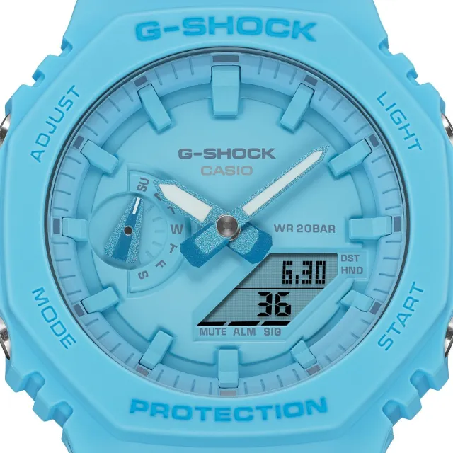 【CASIO 卡西歐】G-SHOCK單色美學雙顯錶(GA-2100-2A2)