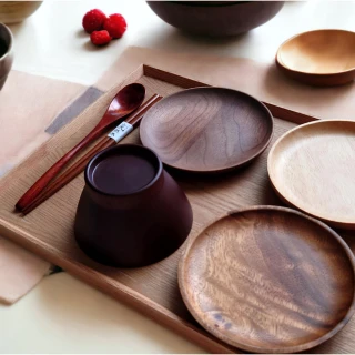 【Life shop】日式胡桃木托盤/大(日式廚具 木質廚具 原木托盤 托盤 餐盤)