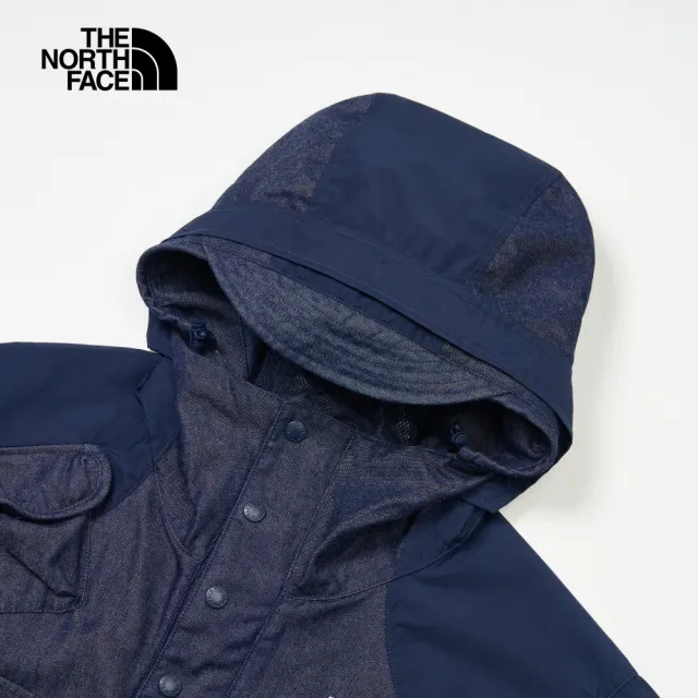 【The North Face 官方旗艦】北面UE男款藍色多口袋休閒連帽風衣外套｜884VDF7