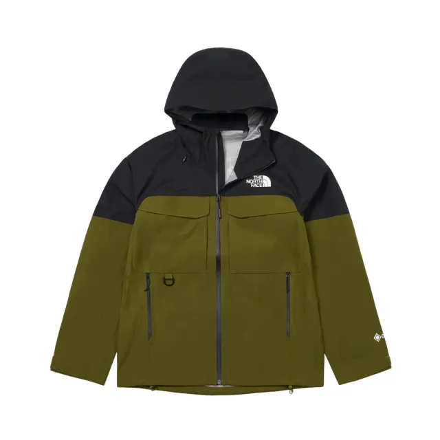 【The North Face】北面男款綠黑拼接防水透氣多口袋連帽衝鋒衣｜87U7RMO