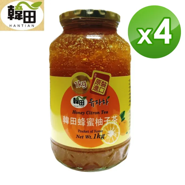 【韓田】蜂蜜風味柚子茶1KGx4罐(即期品/本島免運費)