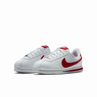 【NIKE 耐吉】復古鞋 休閒鞋 阿甘_女鞋 大童_白紅_CORTEZ BASIC SL GS(904764101)