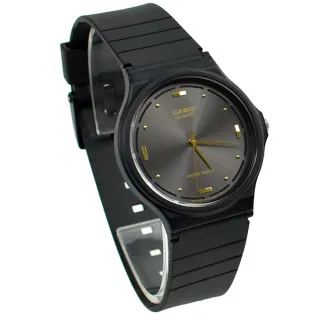 【CASIO 卡西歐】CASIO手錶 黑面金點刻度膠錶(MQ-76-1ALDF)