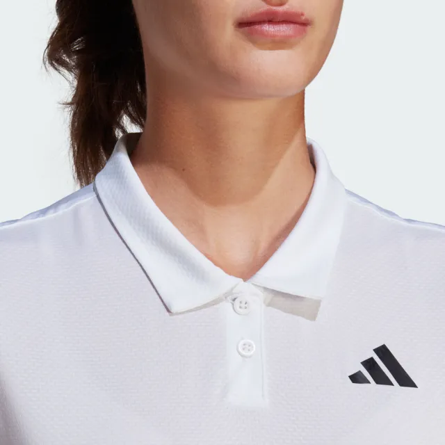 【adidas 愛迪達】運動上衣 短袖POLO 女上衣 CLUB POLO(HY2703)