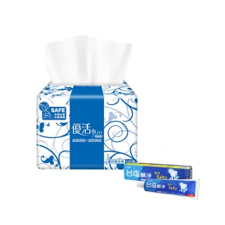 【Livi 優活】單層抽取式衛生紙450抽*10包+台塩鹹淨潔效牙膏*1條