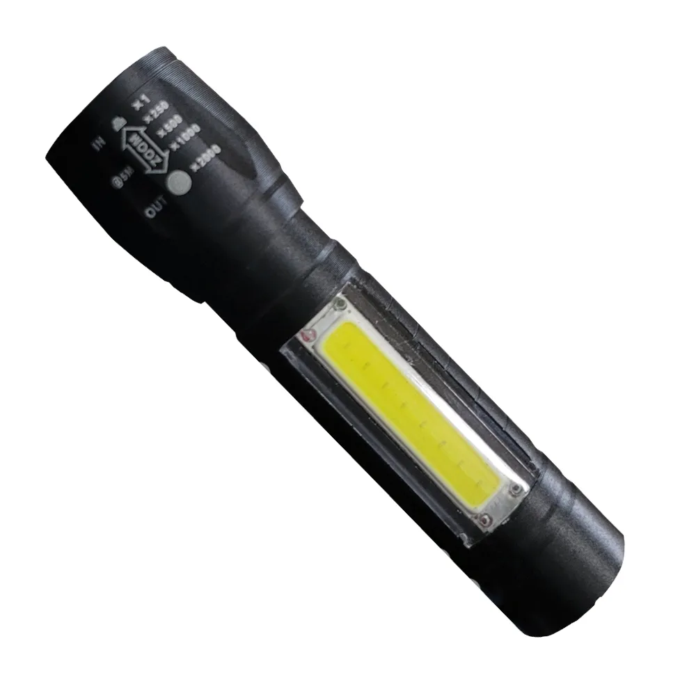 【明沛】USB充電 迷你手電筒(XPE LED+COB LED-雙光源-體積小巧好攜帶-2入組-MP9331)