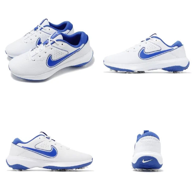 【NIKE GOLF】高爾夫球鞋 Victory Pro 3 Wide NN 男鞋 寬楦 白 藍 防潑水 可拆釘 運動鞋(DX9028-140)