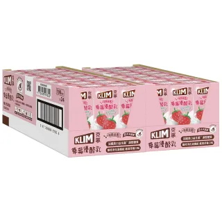 【KLIM 克寧】草莓優酪乳198ml x2箱(共48入;包裝隨機出貨;效期6個月;保久乳)