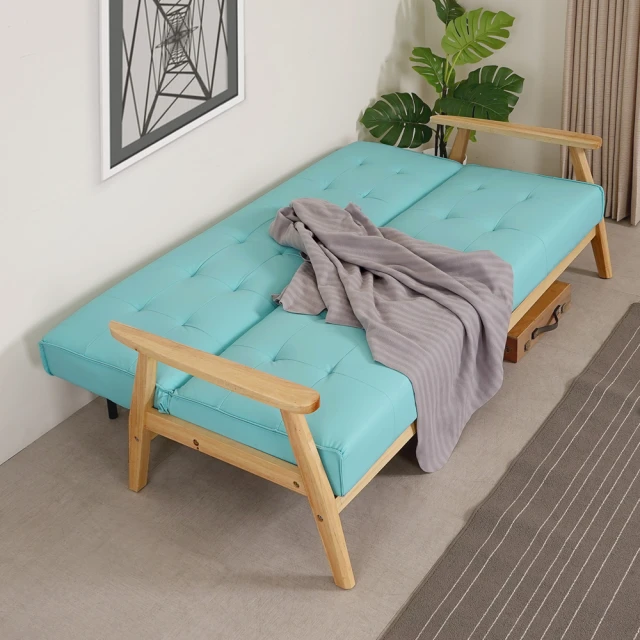 BODEN 華特士綠色防潑水布面沙發床/雙人椅/二人座沙發-