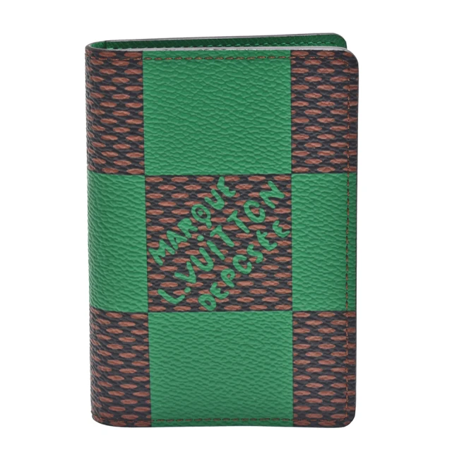 Louis Vuitton 路易威登 N40613經典Damier Pop帆布印花對折卡片夾(綠色)