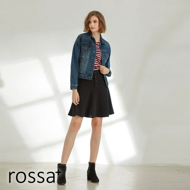 【AZUR】ROSSA甜美排釦傘擺短裙