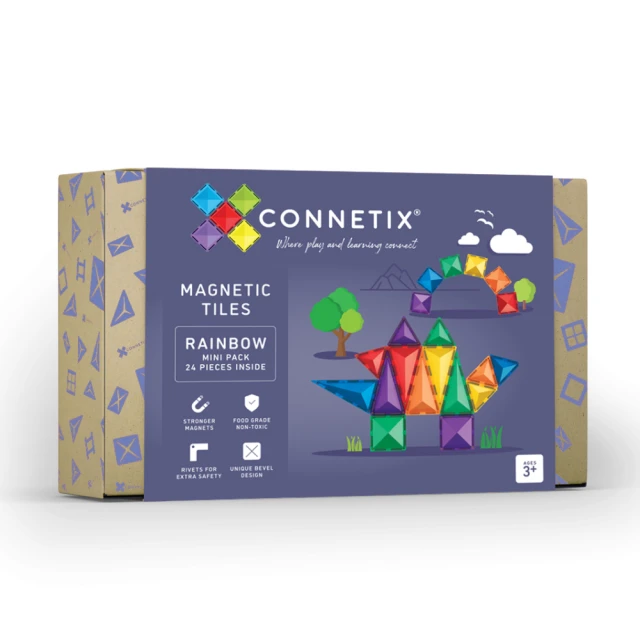 Connetix 磁樂Connetix 磁樂 24片 彩虹迷你創意組(STEAM 玩具)