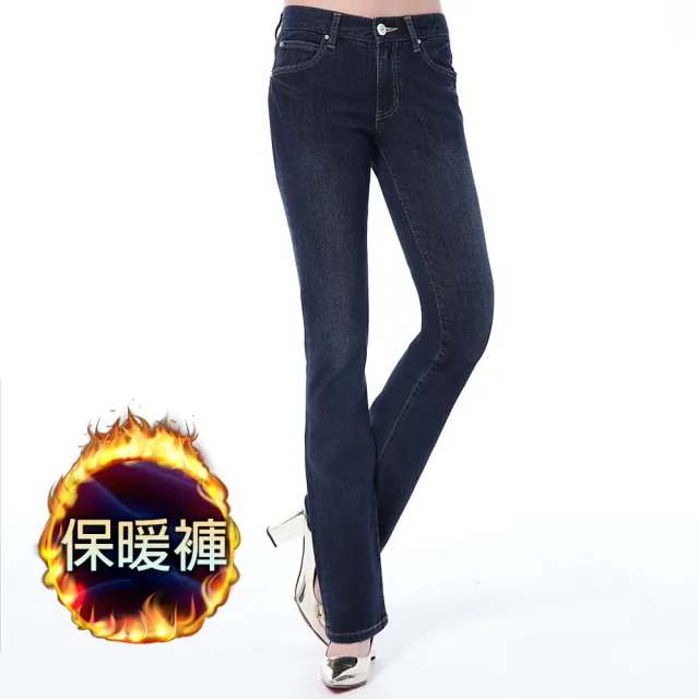 【BOBSON】女款保暖膠原蛋白小喇叭褲(8100-52)