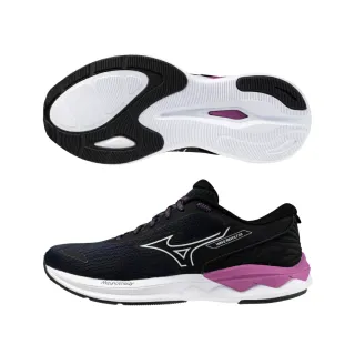 【MIZUNO 美津濃】慢跑鞋 女鞋 運動鞋 緩震 一般型 REVOLT 女慢跑鞋 黑白紫 J1GD248123