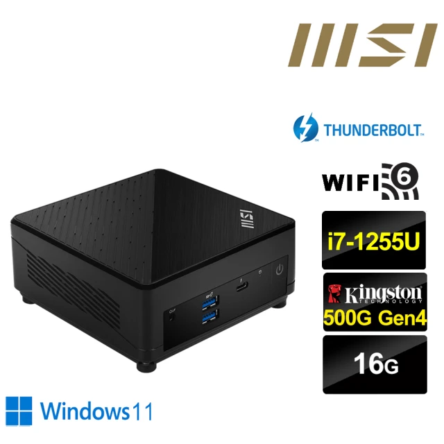 【MSI 微星】Cubi5 12M i7十核{龍魂騎士W} Win11迷你電腦(i7-1255U/16G/500G M.2)