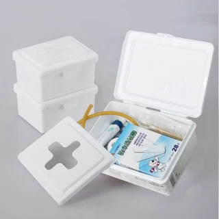 【ARZ】Inomata 日本製 十字抽取盒 2入組 掀蓋收納盒(醫藥箱 小物盒 濕紙巾 面紙 化妝棉 口罩收納盒)