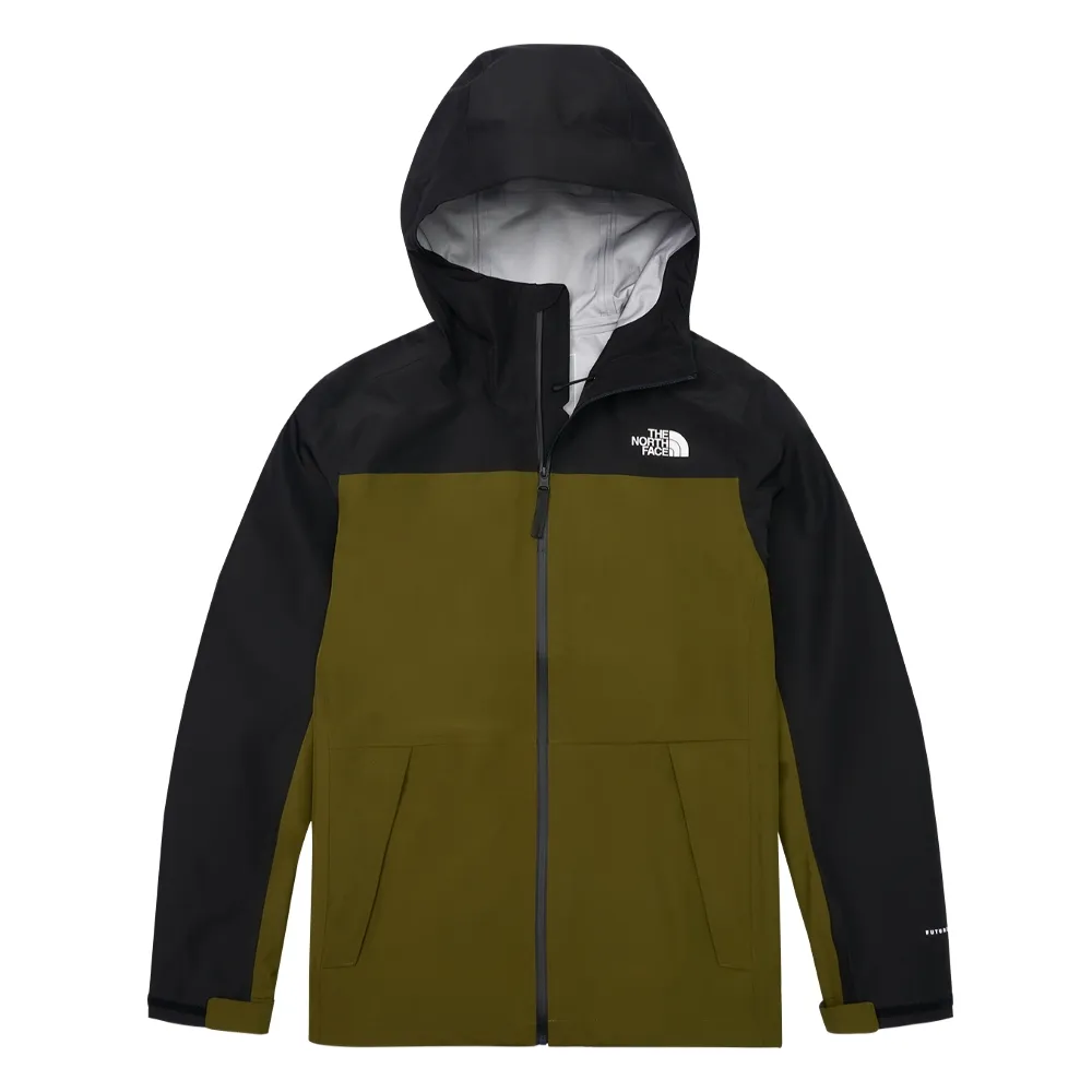 【The North Face 官方旗艦】北面男款綠黑拼接防水透氣連帽衝鋒衣｜89B2RMO