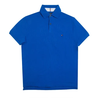 【Tommy Hilfiger】TOMMY 熱銷刺繡Logo短袖Polo衫 上衣-寶藍色(平輸品)