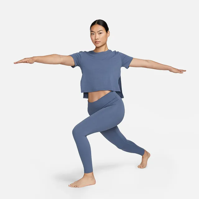 【NIKE 耐吉】上衣 女款 短袖上衣 運動 瑜珈 AS W NY DF S/S TOP 藍綠 DM7026-491