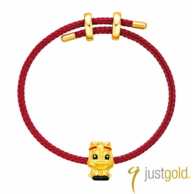 【Just Gold 鎮金店】躍動生肖 黃金串珠(馬-鞍馬)