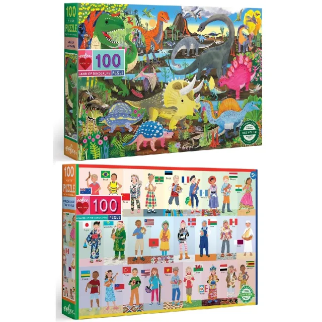 【美國 eeBoo 桌遊】100pc Puzzle 100片拼圖(嬰幼兒兒童桌遊拼圖100片-多款可選)