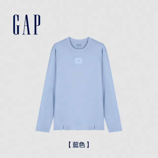 【GAP】男裝 Logo純棉圓領長袖T恤-多色可選(885504)