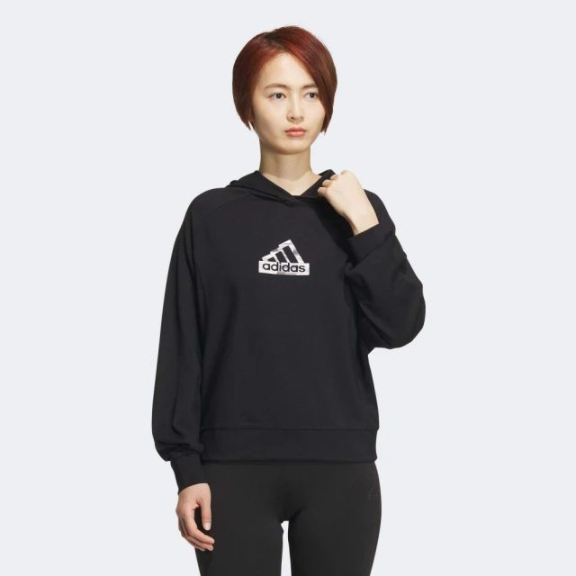 adidas 愛迪達 上衣 女款 長袖上衣 帽T 運動 TECH DK HOODY 黑 IM8824