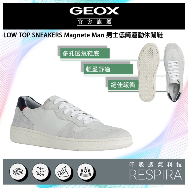 GEOX Magnete Man 男士低筒運動鞋 白灰(RESPIRA™ GM3F113-05)