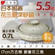 【萬古燒】Ginpo銀峰花三島耐熱砂鍋-5.5號-日本製-適用1人(40902)