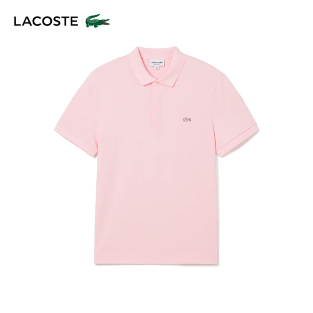 LACOSTE 男裝-經典巴黎商務短袖Polo衫(粉紅色)折