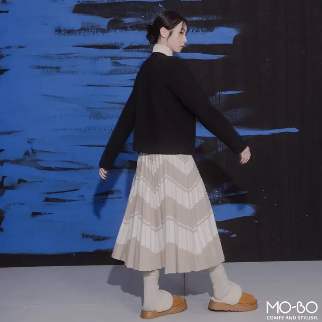 【MO-BO】假兩件開襟針織上衣
