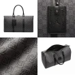 【NIKE 耐吉】旅行袋 Jordan Monogram 灰 黑 滿版印花 大空間 皮革 健身包 肩背包(JD2413019AD-002)