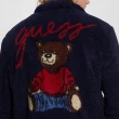 【GUESS】小熊毛絨保暖外套(藍)