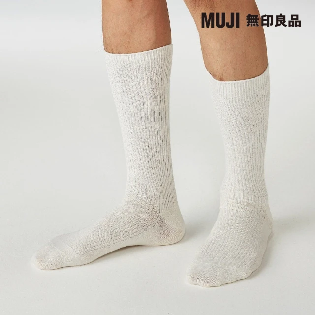 MUJI 無印良品 男棉混不易鬆脫螺紋直角襪(共17色)