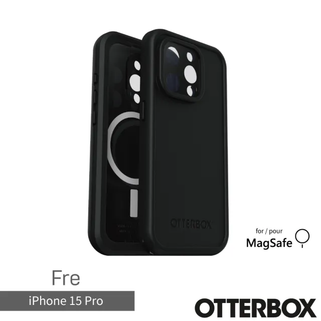 OtterBox】iPhone 15 Pro 6.1吋Fre 全方位防水/雪/震/泥保護殼-黑(支援