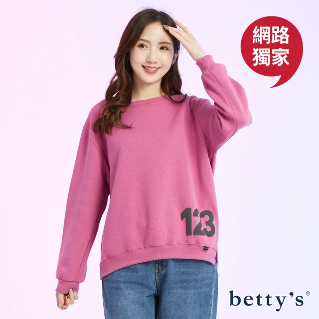 betty’s 貝蒂思 網路獨賣★抽象線條印花內刷毛T-shirt(共三色)