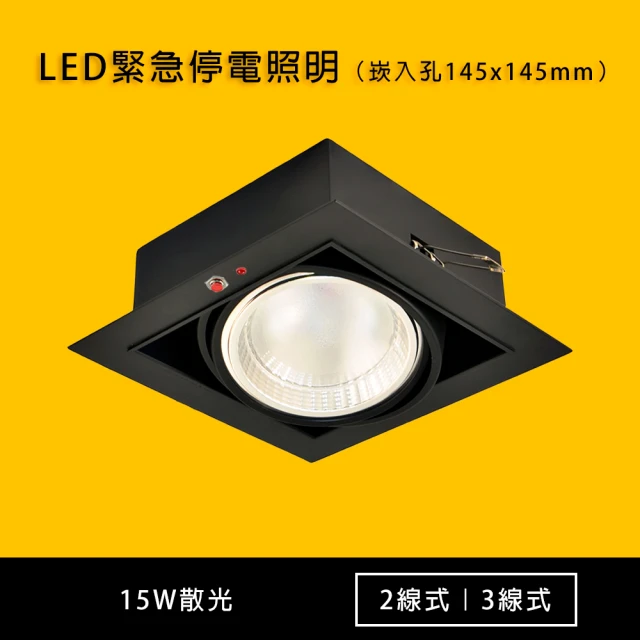 光的魔法師 LED AR111緊急停電照明崁燈 2線/3線(15W散光型)