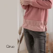 【Qiruo 奇若名品】秋冬粉紅造型長袖上衣2128A  遮臀修身(粉嫩柔美長版袖遮)