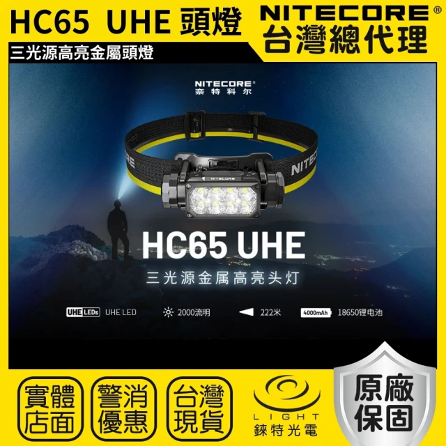 NITECORE 錸特光電 HC65 UHE 三光源金屬高亮