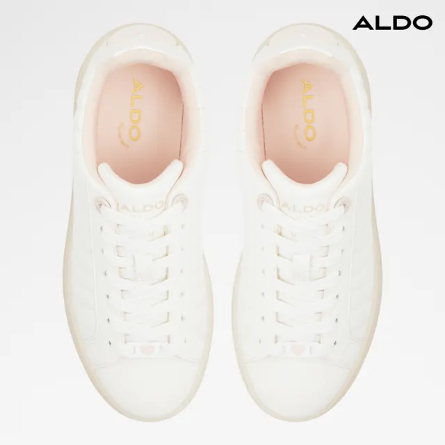 【ALDO】BIRIA-品味愛心壓紋休閒小白鞋-女鞋(白色)