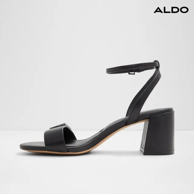 【ALDO】雙11★BUNG-純色繫帶舒適涼跟鞋-女鞋(黑色)